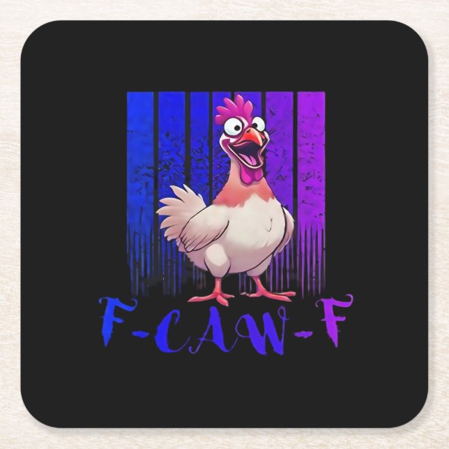 F-Caw-F Chicken Classic Simple Clean Rechteckiger Pappuntersetzer (Vorderseite)