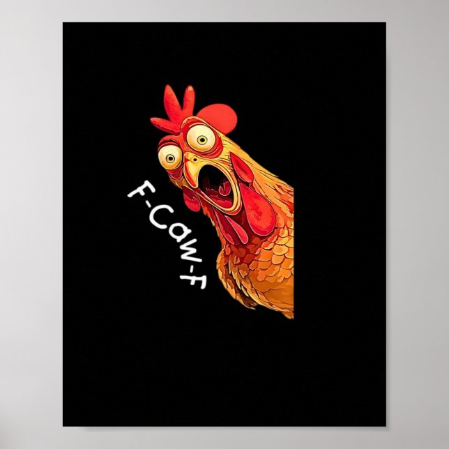 F-Caw-F-Chicken Classic Vintage Graphic Poster (Vorne)