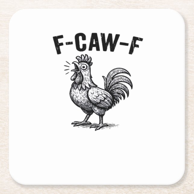 F-Caw-F Chicken Creative Casual Rechteckiger Pappuntersetzer (Vorderseite)