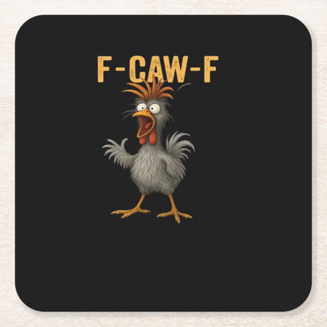 F-Caw-F Chicken Essential Aesthetic Casual Rechteckiger Pappuntersetzer (Vorderseite)