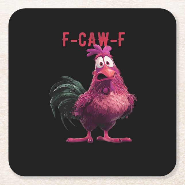 F-Caw-F-Chicken Essential Aesthetic Unique Rechteckiger Pappuntersetzer (Vorderseite)