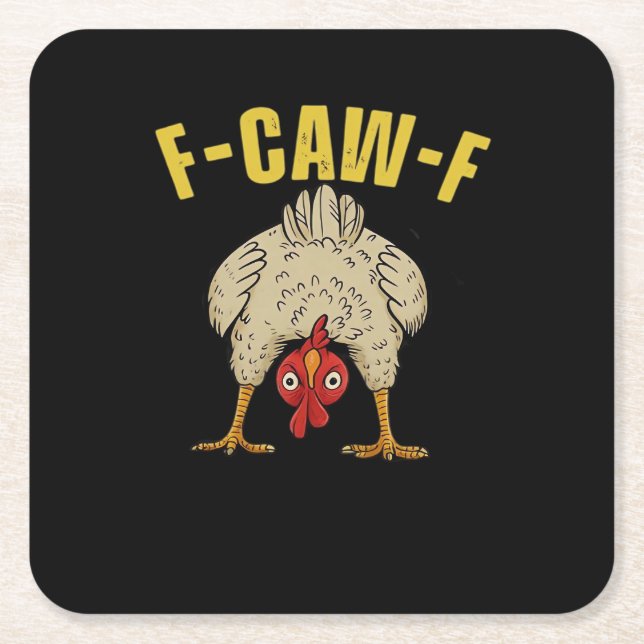 F-Caw-F-Chicken Essential Art Graphic Rechteckiger Pappuntersetzer (Vorderseite)