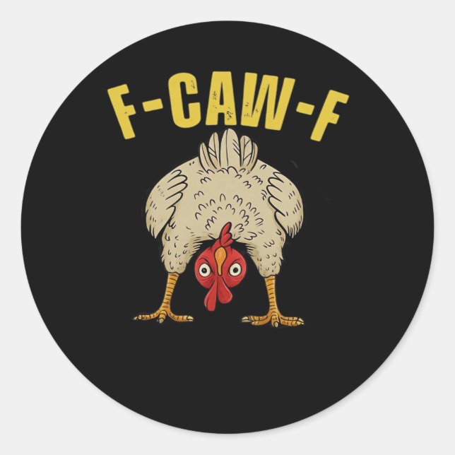 F-Caw-F-Chicken Essential Art Graphic Runder Aufkleber (Vorderseite)