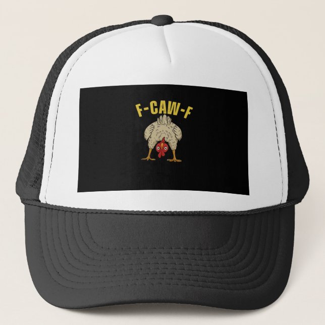 F-Caw-F-Chicken Essential Art Graphic Truckerkappe (Vorderseite)
