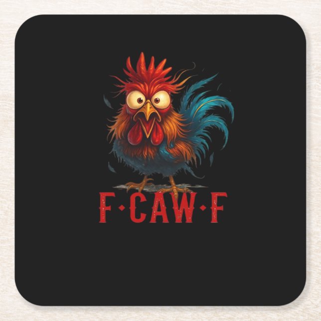 F-Caw-F Chicken Essential Basic Style Rechteckiger Pappuntersetzer (Vorderseite)