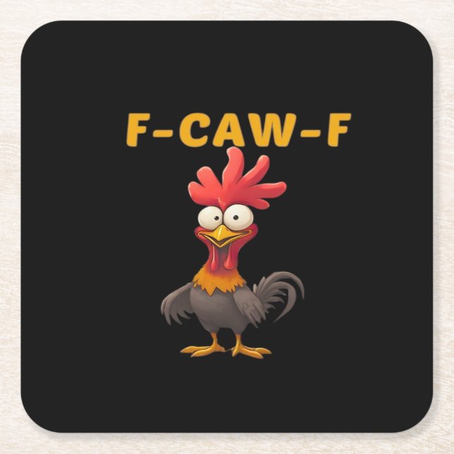 F-Caw-F-Chicken Essential Classic Cool Graphic Rechteckiger Pappuntersetzer (Vorderseite)