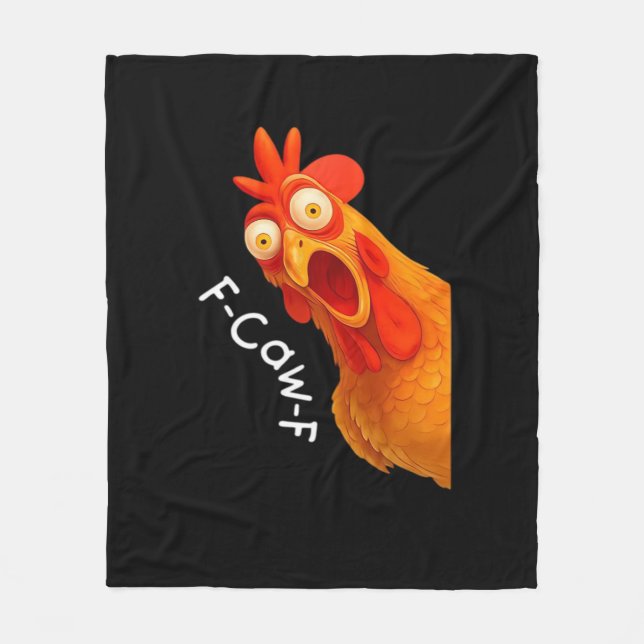 F-Caw-F Chicken Essential Classic Retro Fleecedecke (Vorderseite)