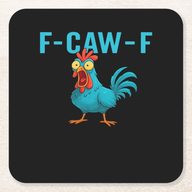 F-Caw-F-Chicken Essential Classic Style Rechteckiger Pappuntersetzer (Vorderseite)