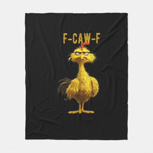 F-Caw-F Chicken Essential Cool Unique Fleecedecke (Vorderseite)