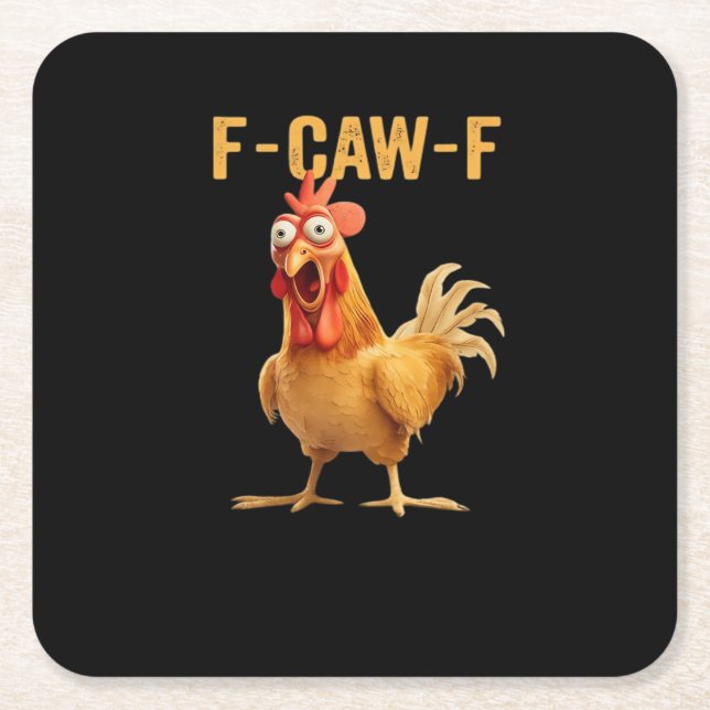 F-Caw-F-Chicken Essential Creative Casual Rechteckiger Pappuntersetzer (Vorderseite)