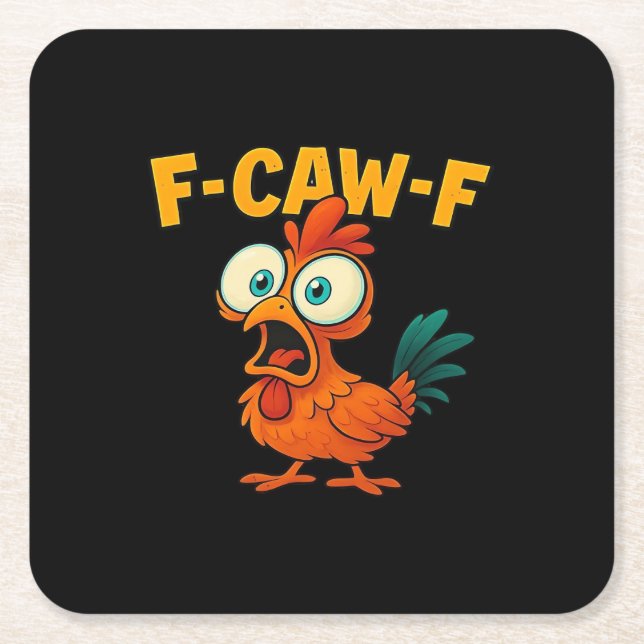 F-Caw-F Chicken Essential Creative Casual Rechteckiger Pappuntersetzer (Vorderseite)