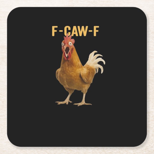 F-Caw-F Chicken Essential Creative Graphic Rechteckiger Pappuntersetzer (Vorderseite)