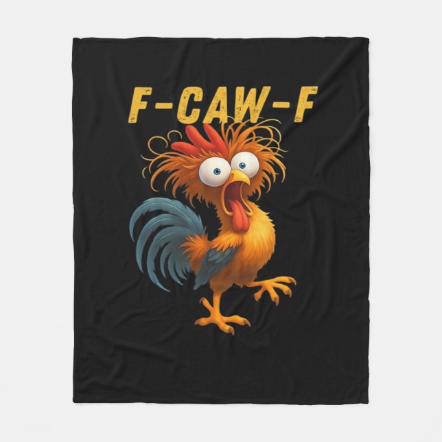 F-Caw-F Chicken Essential Funny Design Fleecedecke (Vorderseite)