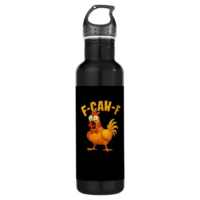 F-Caw-F-Chicken Essential Funny Quote Edelstahlflasche (Vorderseite)