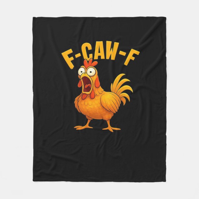 F-Caw-F-Chicken Essential Funny Quote Fleecedecke (Vorderseite)