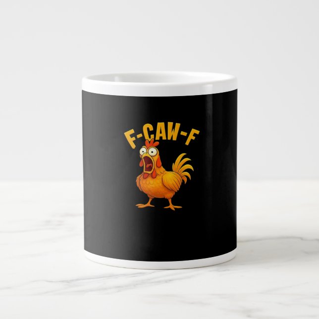 F-Caw-F-Chicken Essential Funny Quote Jumbo-Tasse (Vorderseite)