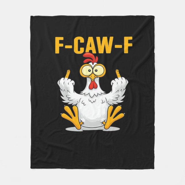 F-Caw-F-Chicken Essential Funny Trendy Fleecedecke (Vorderseite)