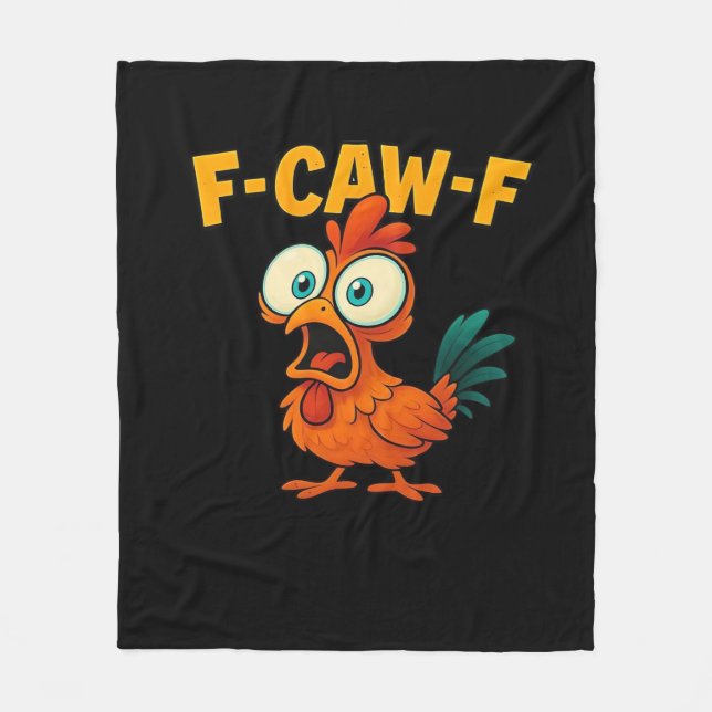 F-Caw-F Chicken Essential Funny Trendy Fleecedecke (Vorderseite)