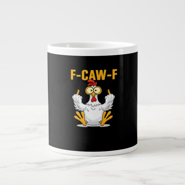 F-Caw-F-Chicken Essential Funny Trendy Jumbo-Tasse (Vorderseite)