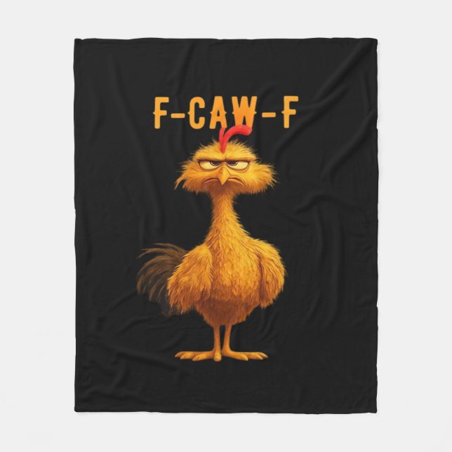 F-Caw-F-Chicken Essential Minimal Clean Fleecedecke (Vorderseite)