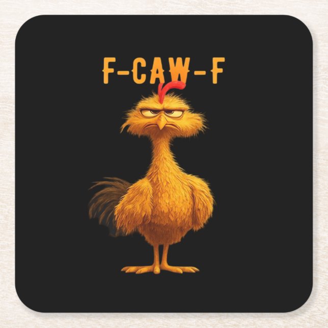 F-Caw-F-Chicken Essential Minimal Clean Rechteckiger Pappuntersetzer (Vorderseite)