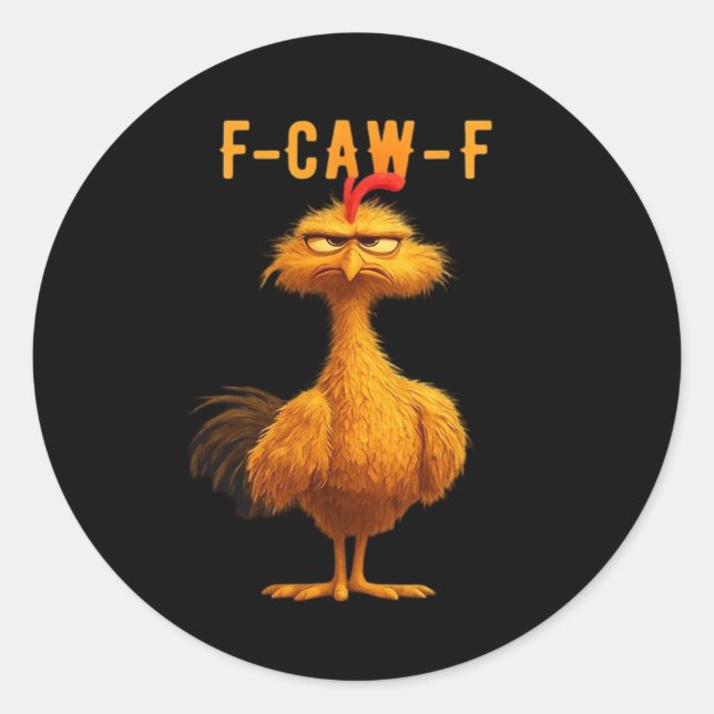 F-Caw-F-Chicken Essential Minimal Clean Runder Aufkleber (Vorderseite)