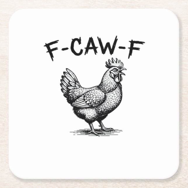 F-Caw-F Chicken Essential Rechteckiger Pappuntersetzer (Vorderseite)