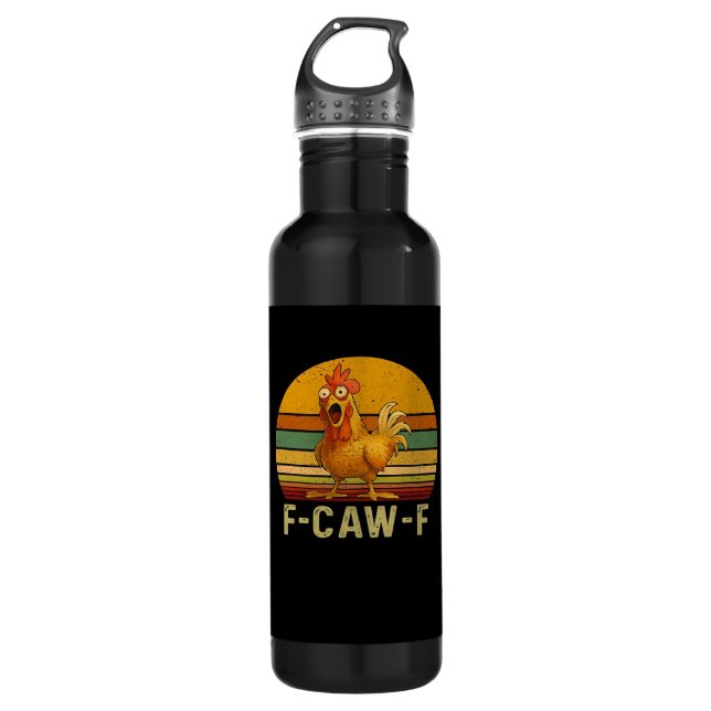 F-Caw-F Chicken Essential Retro Classic Edelstahlflasche (Vorderseite)