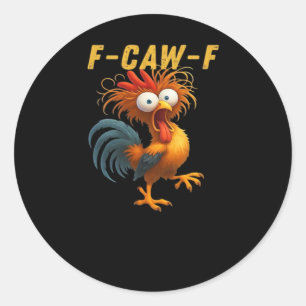 F-Caw-F-Chicken Essential Retro Classic Runder Aufkleber