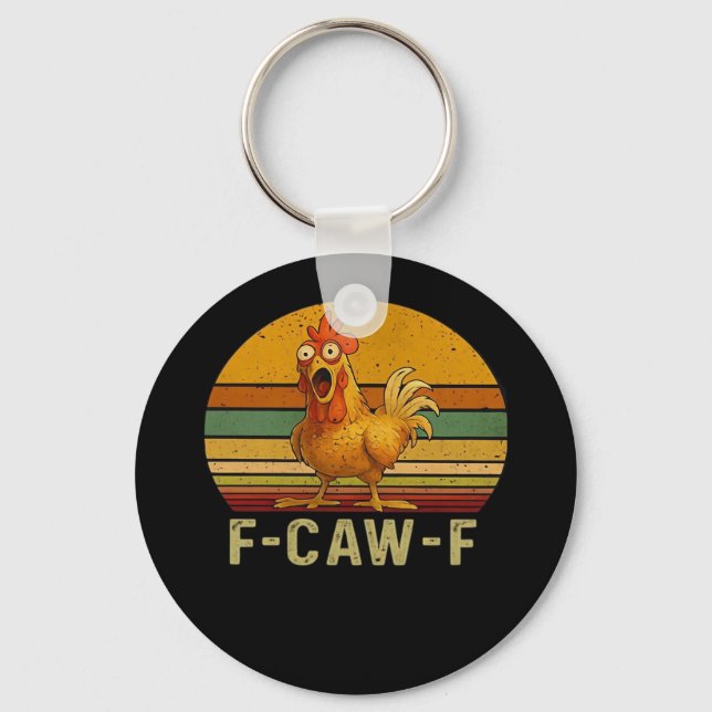 F-Caw-F Chicken Essential Retro Classic Schlüsselanhänger (Vorderseite)