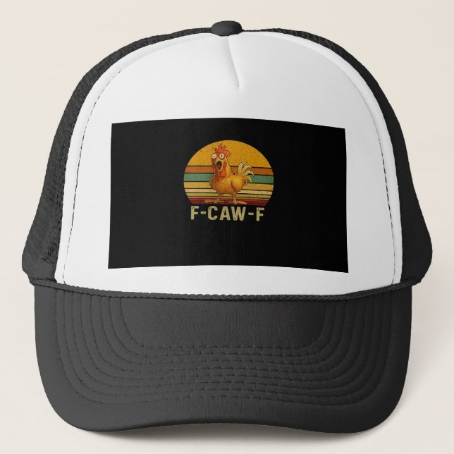 F-Caw-F Chicken Essential Retro Classic Truckerkappe (Vorderseite)