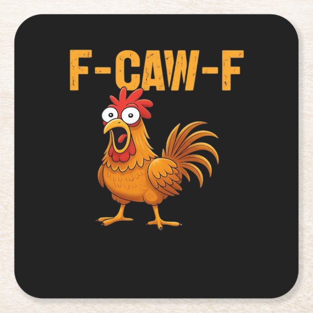 F-Caw-F-Chicken Essential Simple Design Rechteckiger Pappuntersetzer (Vorderseite)
