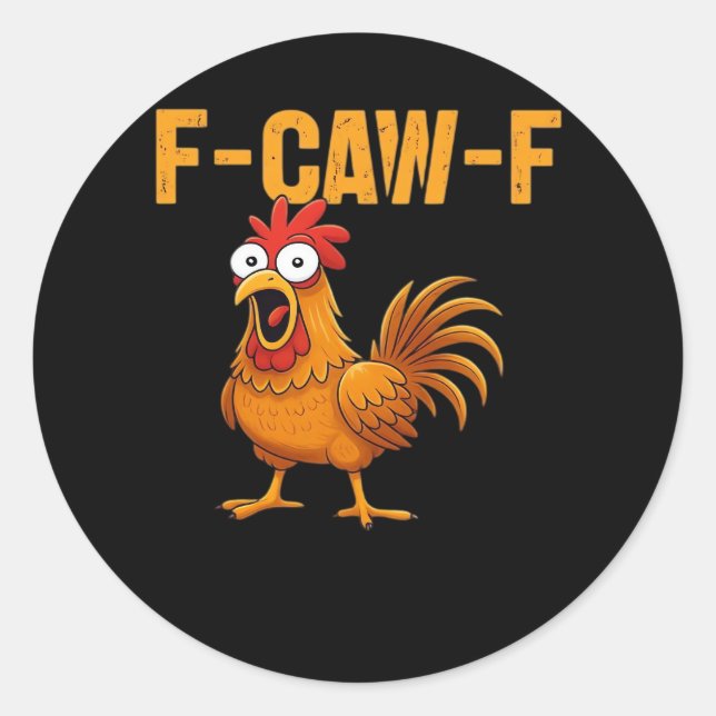 F-Caw-F-Chicken Essential Simple Design Runder Aufkleber (Vorderseite)