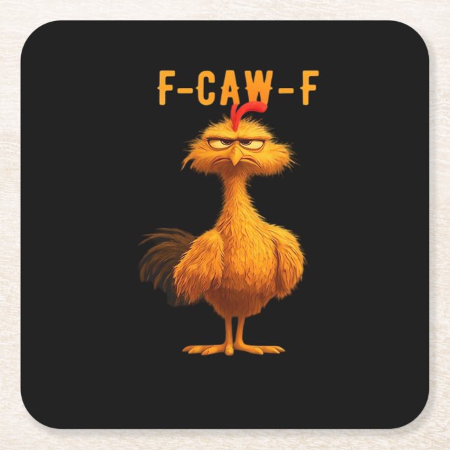 F-Caw-F Chicken Essential Trendy Art Rechteckiger Pappuntersetzer (Vorderseite)