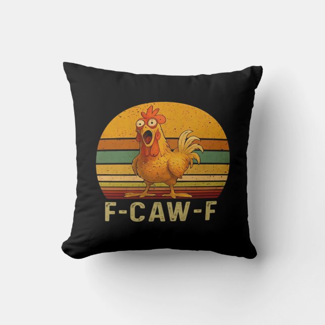F-Caw-F Chicken Essential Vintage Graphic Kissen (Vorderseite)