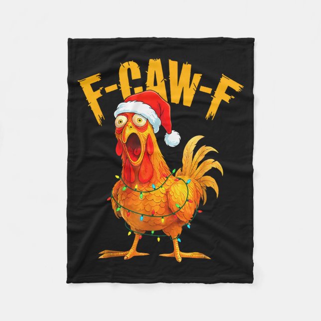 F-caw-f Chicken Fcawf Chicken Christmas Light Sant Fleecedecke (Vorderseite)