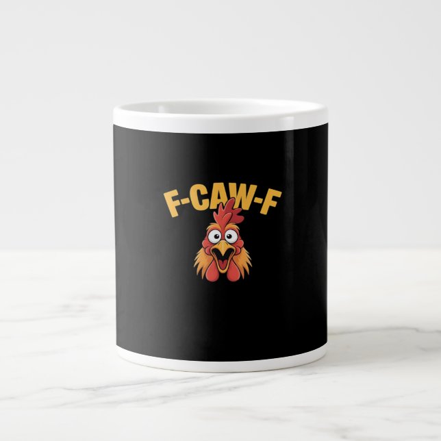 F-Caw-F Chicken Funny Chicken Creative Graphic Jumbo-Tasse (Vorderseite)