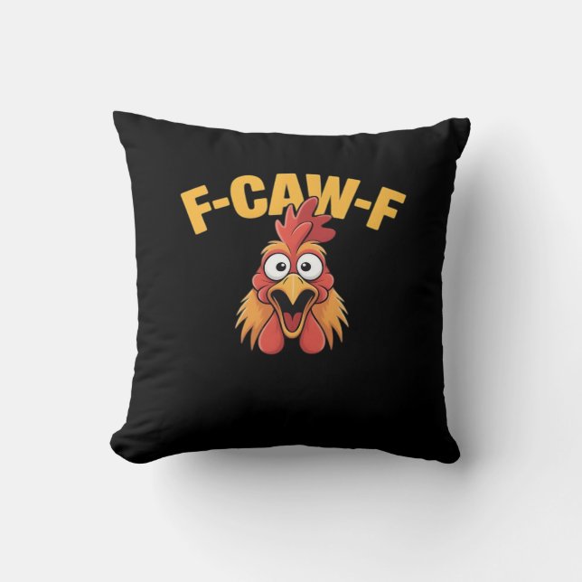 F-Caw-F Chicken Funny Chicken Creative Graphic Kissen (Vorderseite)