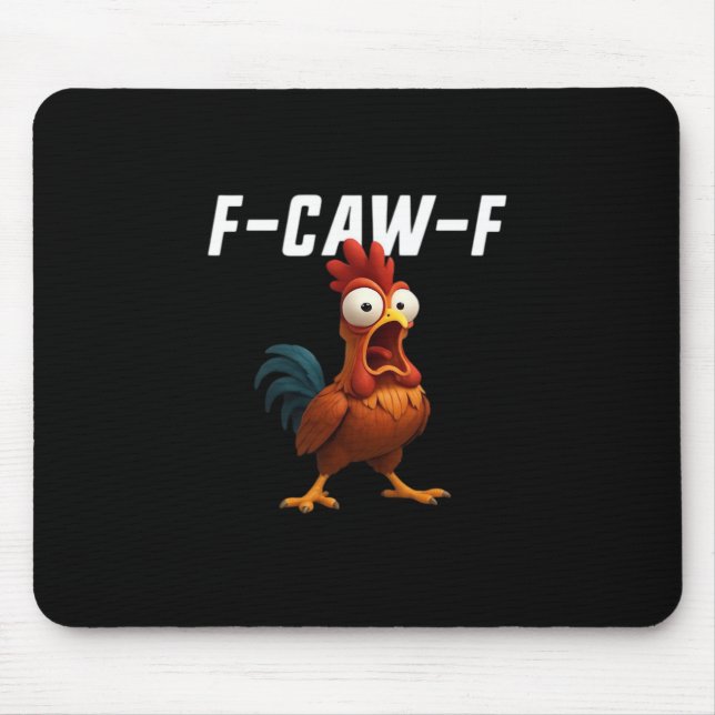 F-Caw-F Chicken Funny Chicken F-Caw-F Gear Retro C Mousepad (Vorne)