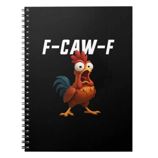 F-Caw-F Chicken Funny Chicken F-Caw-F Gear Retro C Notizblock (Vorderseite)