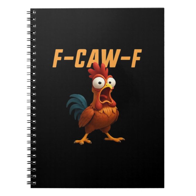 F-Caw-F Chicken Funny Chicken F-Caw-F Gear Retro G Notizblock (Vorderseite)