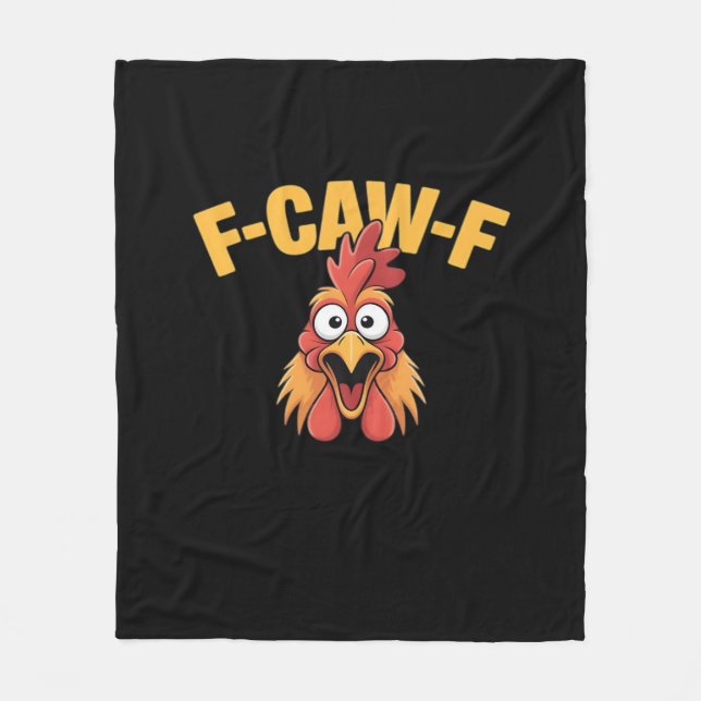 F-Caw-F Chicken Funny Chicken Trendy Casual Fleecedecke (Vorderseite)