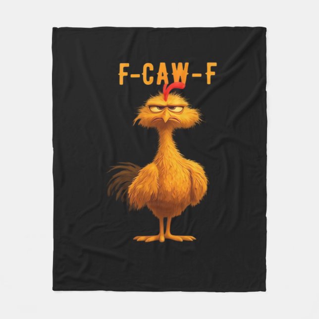 F-Caw-F Chicken Funny Trendy Fleecedecke (Vorderseite)