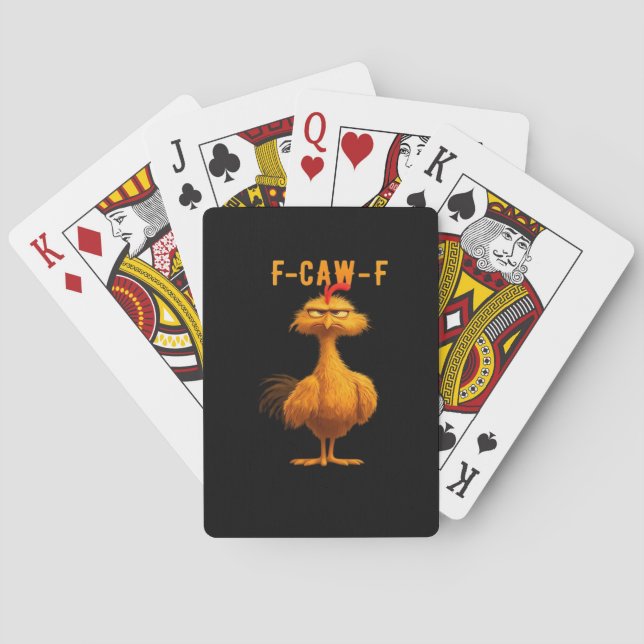 F-Caw-F Chicken Funny Trendy Spielkarten (Rückseite)