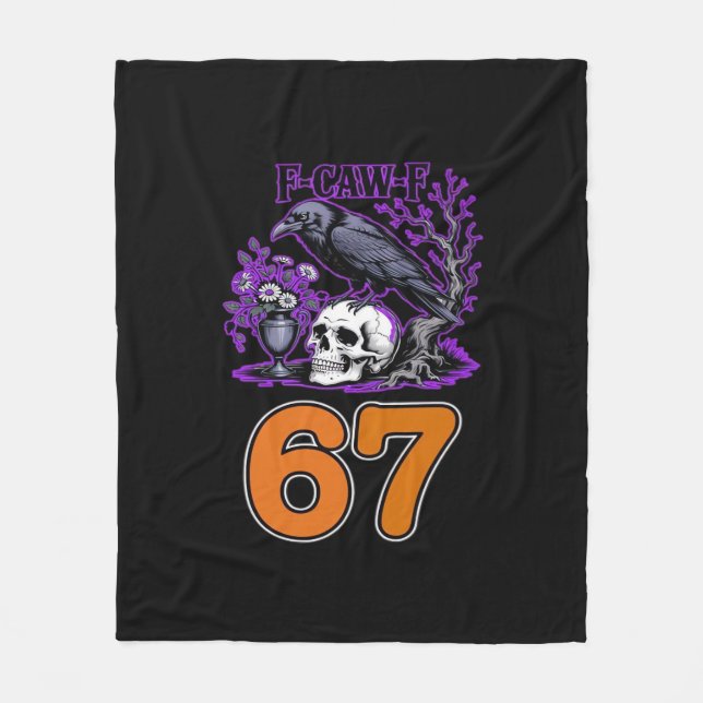 F-Caw-F Chicken Halloween Classic Funny Trendy Fleecedecke (Vorderseite)