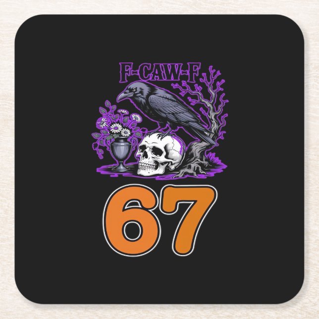F-Caw-F Chicken Halloween Classic Funny Trendy Rechteckiger Pappuntersetzer (Vorderseite)