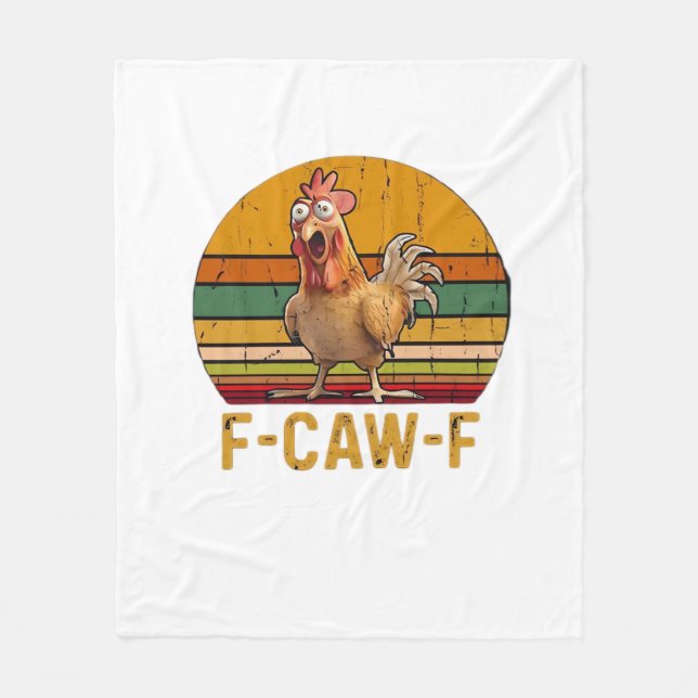 F-Caw-F Chicken Humor Essential Minimal Clean Fleecedecke (Vorderseite)