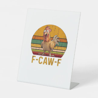 F-Caw-F Chicken Humor Essential Minimal Clean Sockelschild