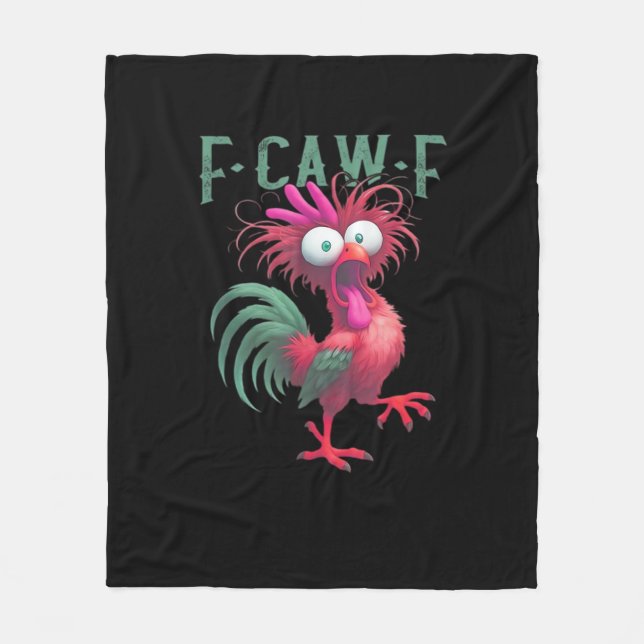 F-Caw-F Chicken Minimal Clean Fleecedecke (Vorderseite)