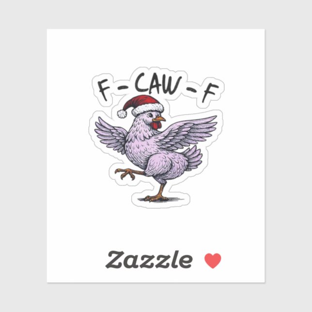F-Caw-F Chicken Retro Classic Aufkleber (Blatt)